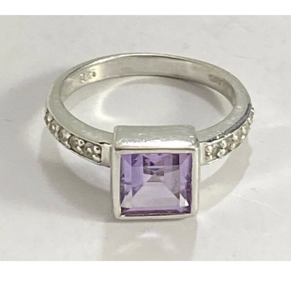 FADI silver 925 Amethyst CZ Ring Size 7